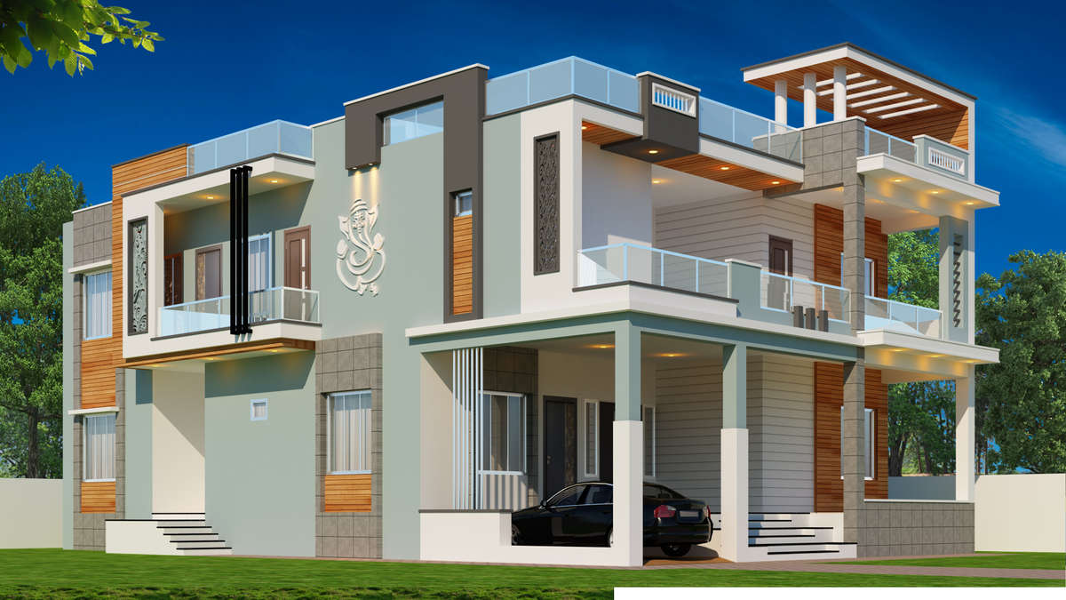 3d Front Elevation service by MK Architects Rampur